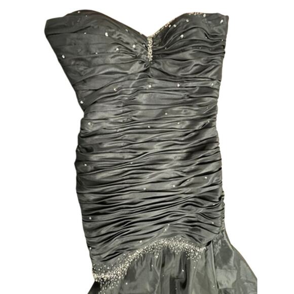 "JUMP APPAREL" VTG Prom Ballgown Bedazzled Dress SZ 3/4 1980s Mermaid Bling Sexy - Picture 5 of 12
